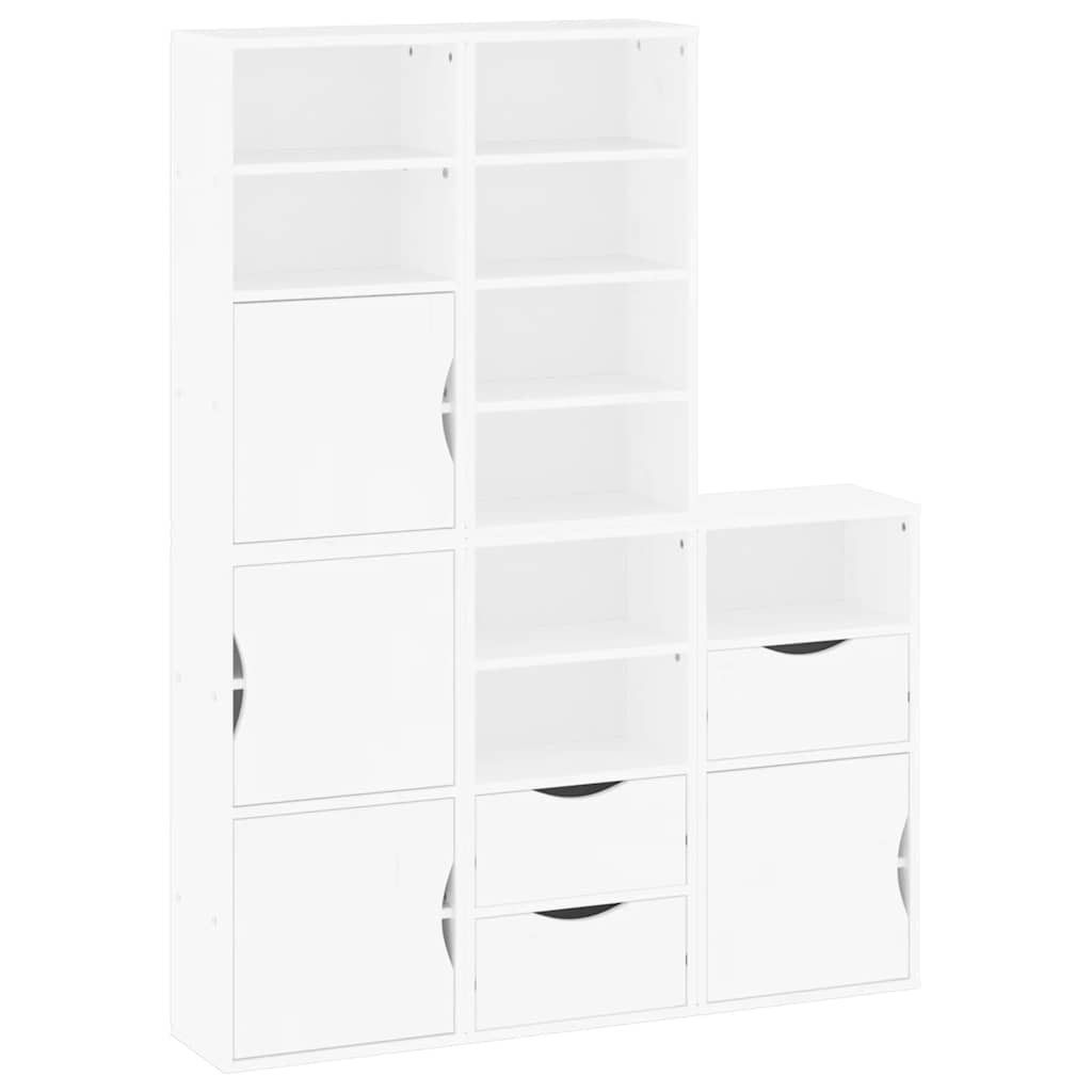 Armoires latérales 5 pcs ODDA blanc 40x24x79 cm bois massif pin - XIOS