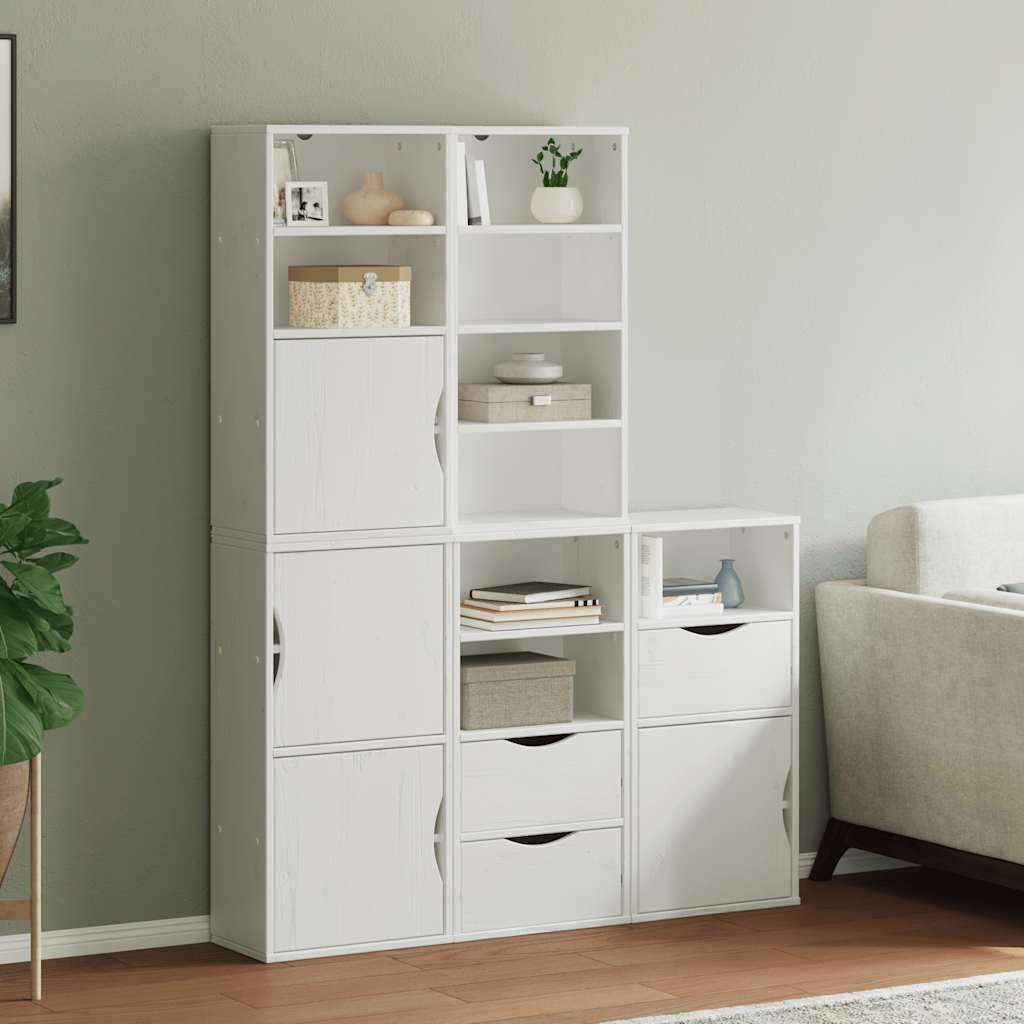 Armoires latérales 5 pcs ODDA blanc 40x24x79 cm bois massif pin - XIOS