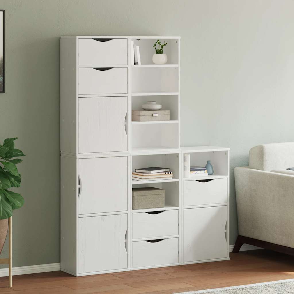 Armoires latérales 5 pcs ODDA blanc 40x24x79 cm bois massif pin - XIOS