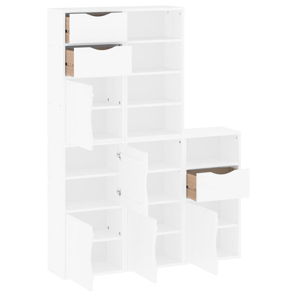 Armoires latérales 5 pcs ODDA blanc 40x24x79 cm bois massif pin - XIOS