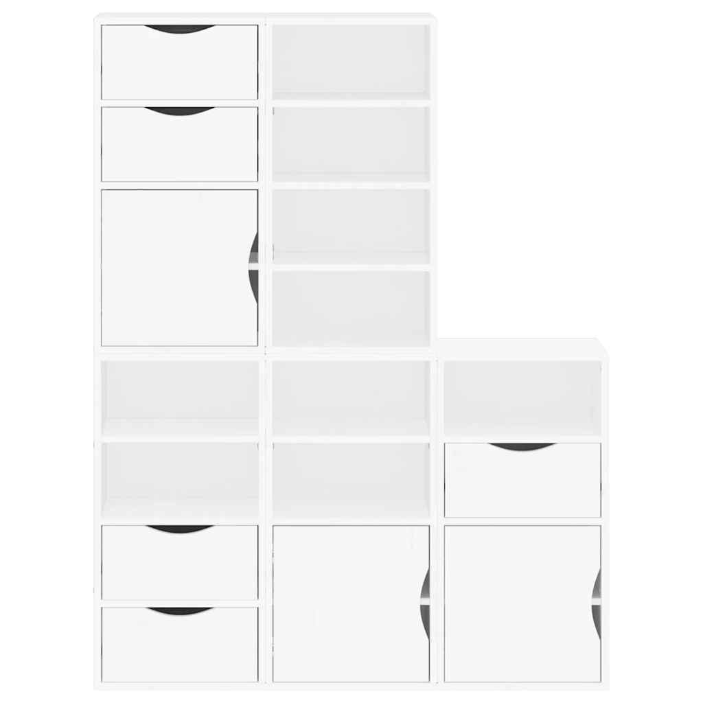 Armoires latérales 5 pcs ODDA blanc 40x24x79 cm bois massif pin - XIOS