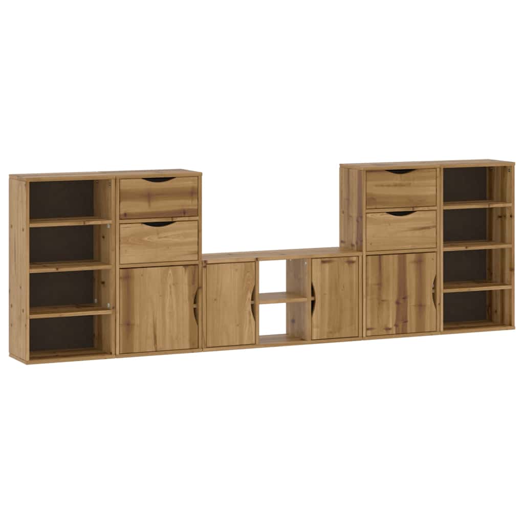 Meubles TV 5 pcs avec rangement ODDA bois de pin massif
