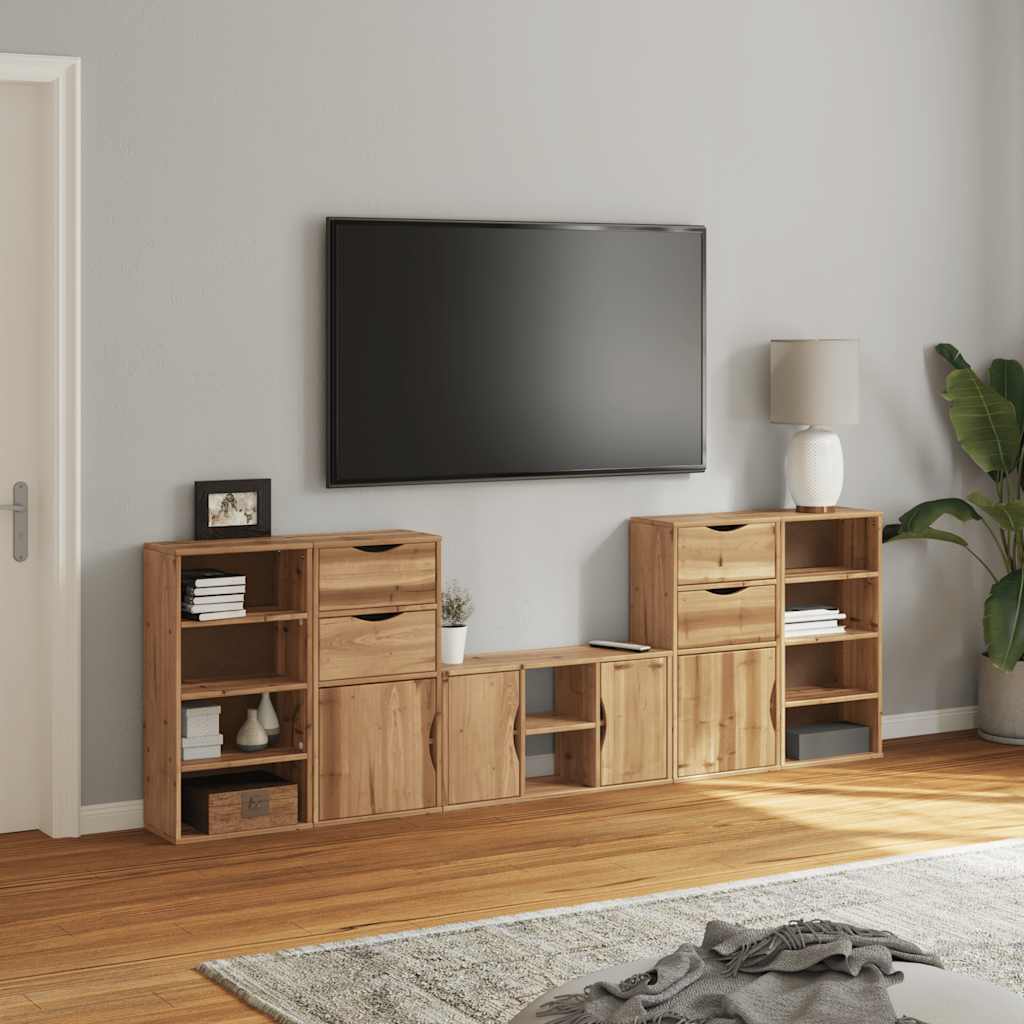 Meubles TV 5 pcs avec rangement ODDA bois de pin massif