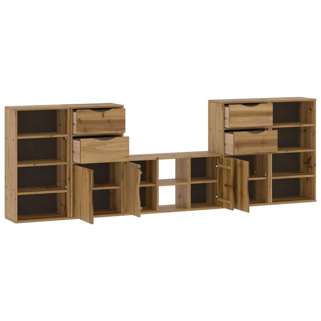 Meubles TV 5 pcs avec rangement ODDA bois de pin massif