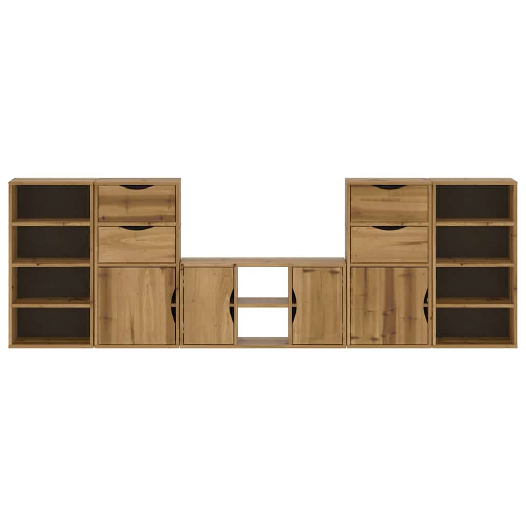 Meubles TV 5 pcs avec rangement ODDA bois de pin massif