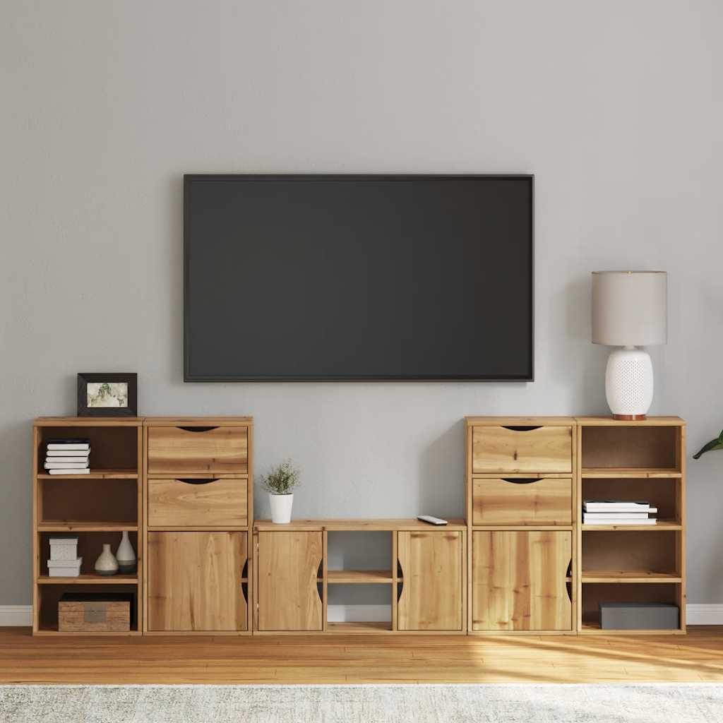 Meubles TV 5 pcs avec rangement ODDA bois de pin massif