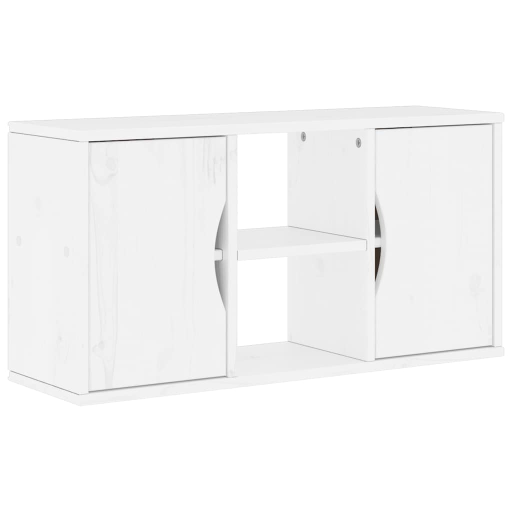 Meubles TV 5 pcs avec rangement ODDA blanc bois de pin massif