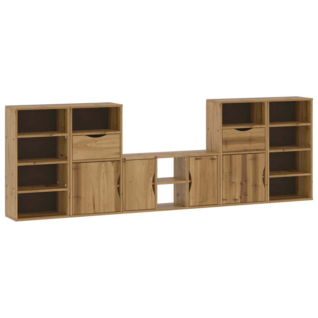 Meubles TV 5 pcs avec rangement ODDA bois de pin massif