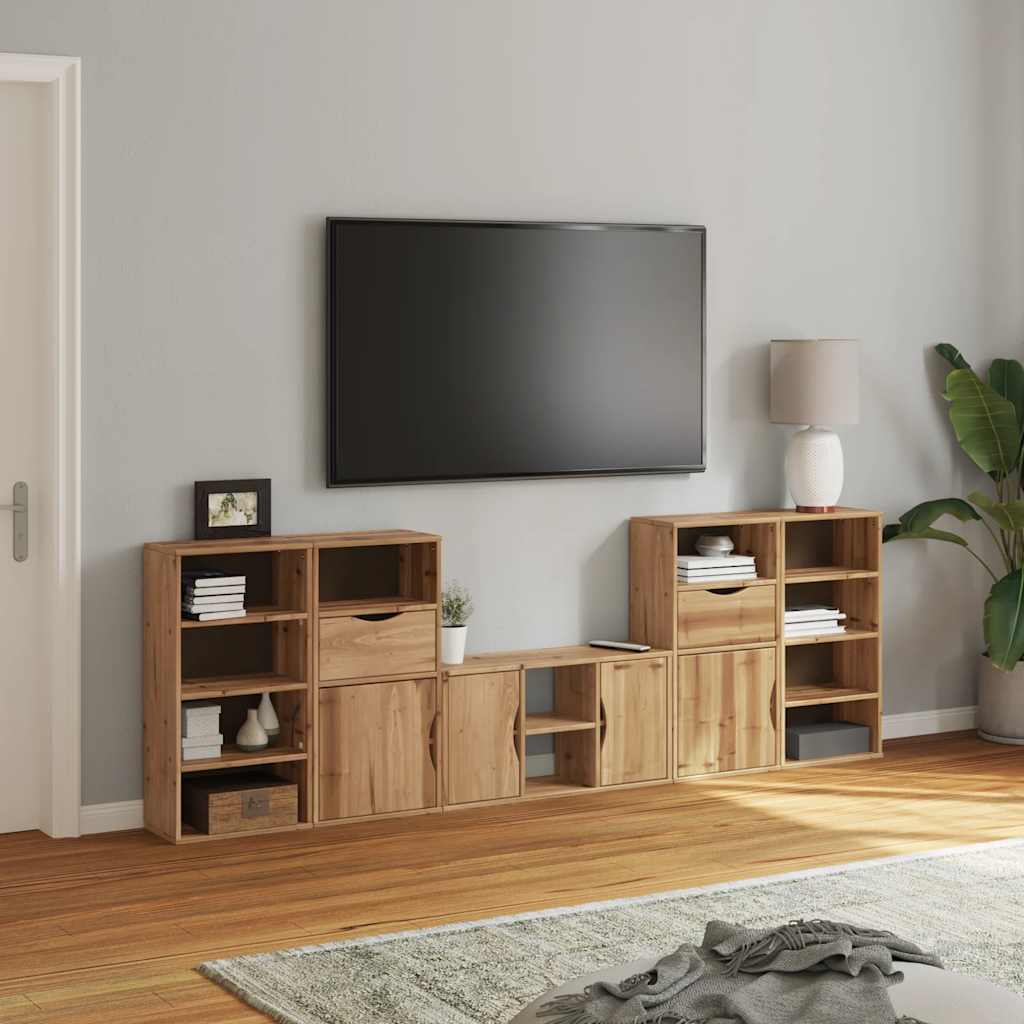 Meubles TV 5 pcs avec rangement ODDA bois de pin massif