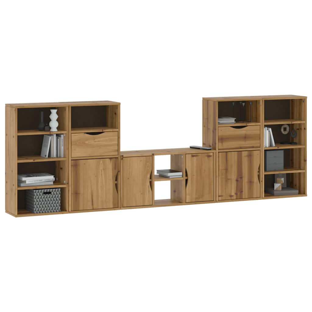 Meubles TV 5 pcs avec rangement ODDA bois de pin massif