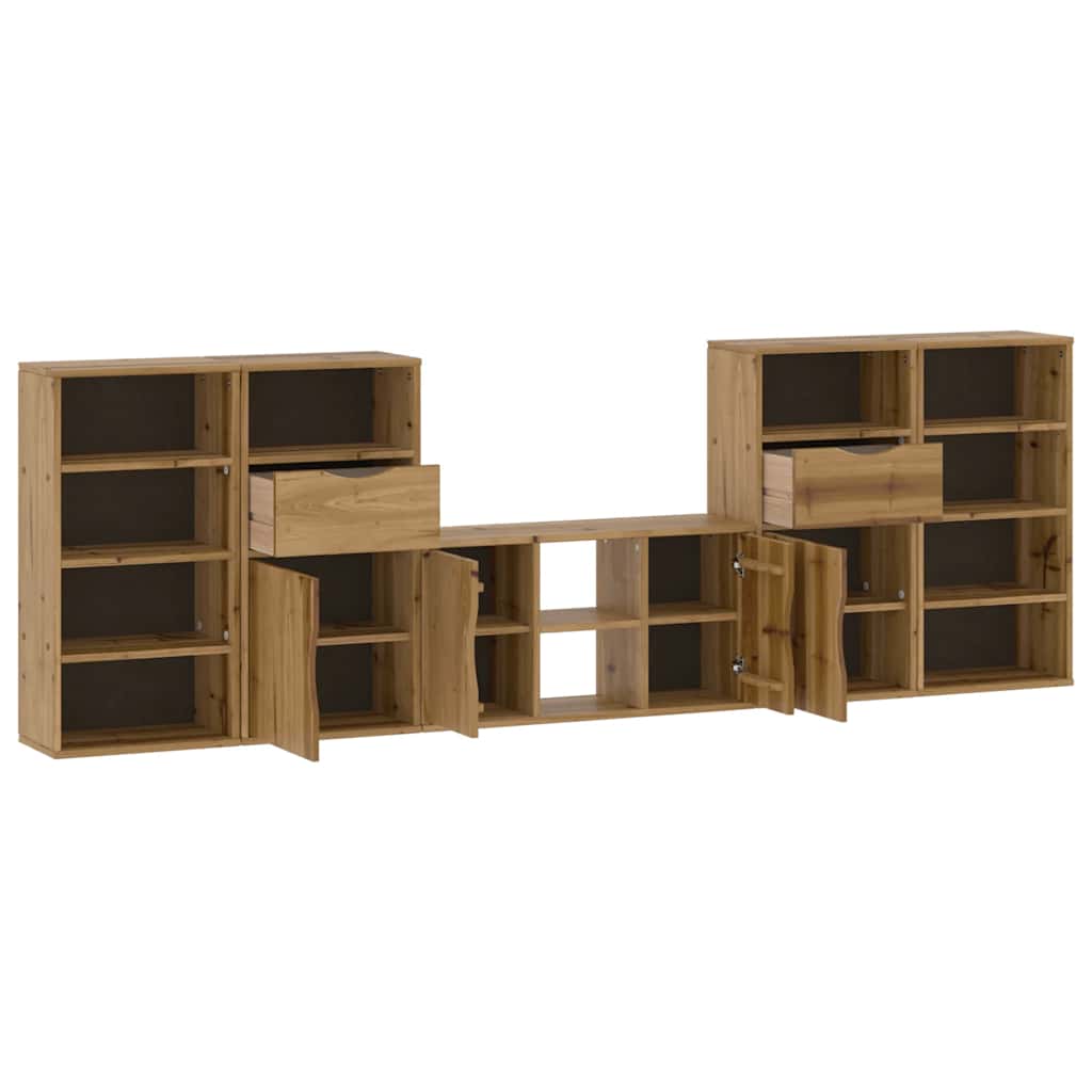 Meubles TV 5 pcs avec rangement ODDA bois de pin massif
