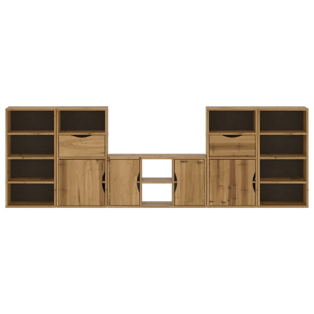 Meubles TV 5 pcs avec rangement ODDA bois de pin massif