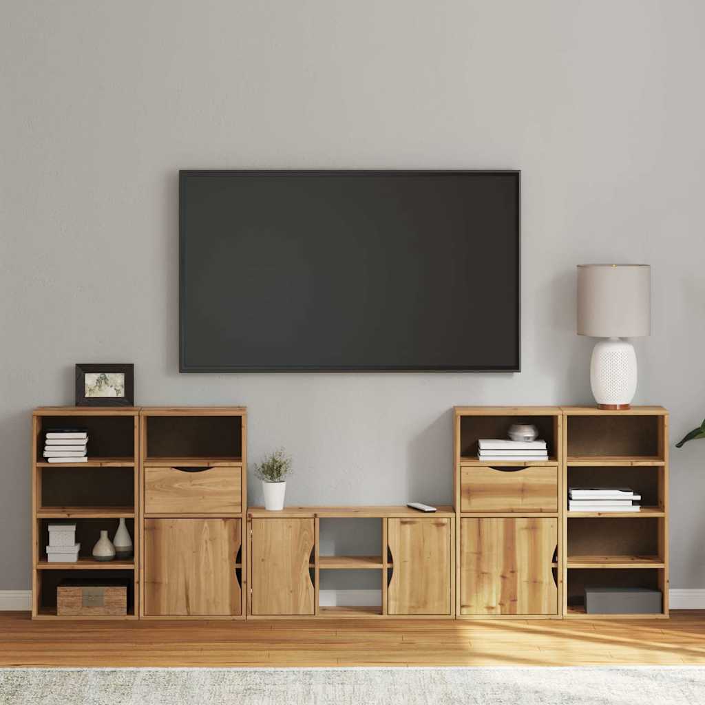 Meubles TV 5 pcs avec rangement ODDA bois de pin massif - XIOS Store SNC