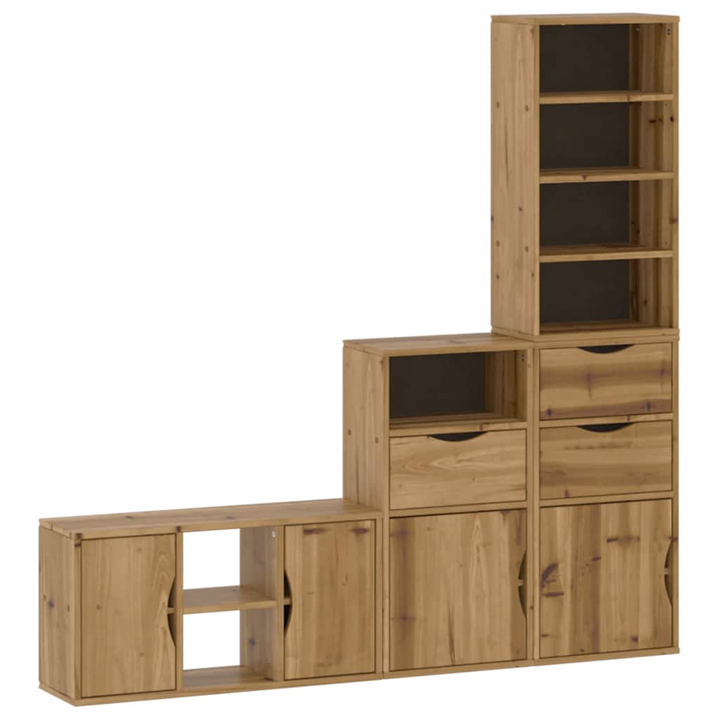 Meubles TV 4 pcs avec rangement ODDA bois de pin massif - XIOS Store SNC