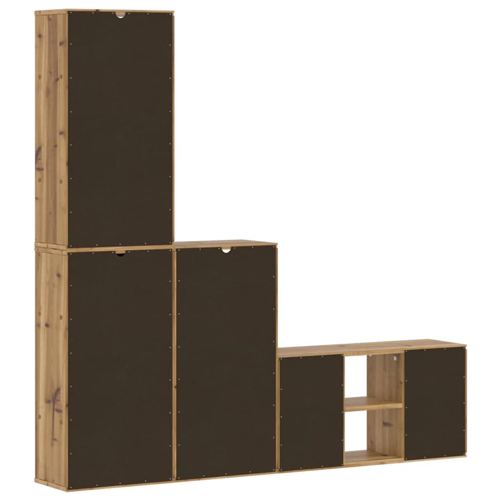 Meubles TV 4 pcs avec rangement ODDA bois de pin massif