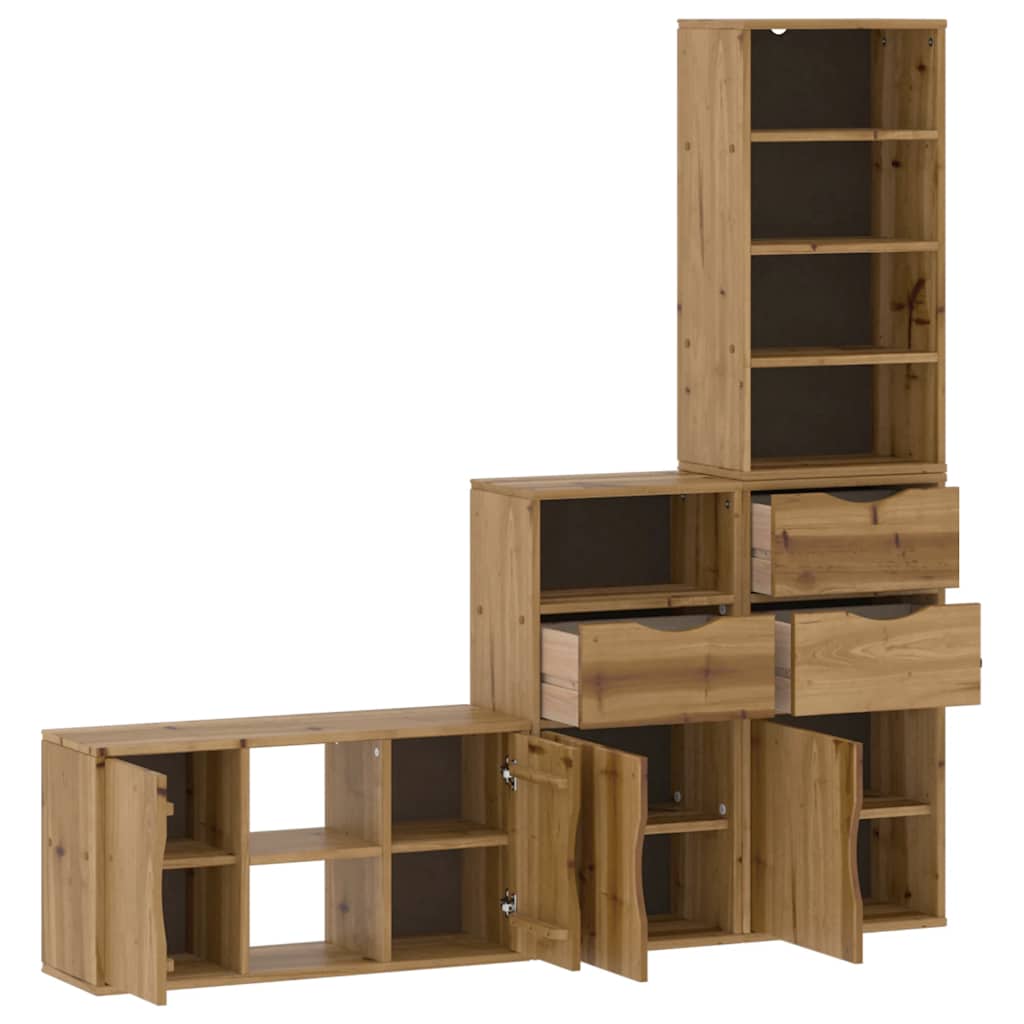 Meubles TV 4 pcs avec rangement ODDA bois de pin massif