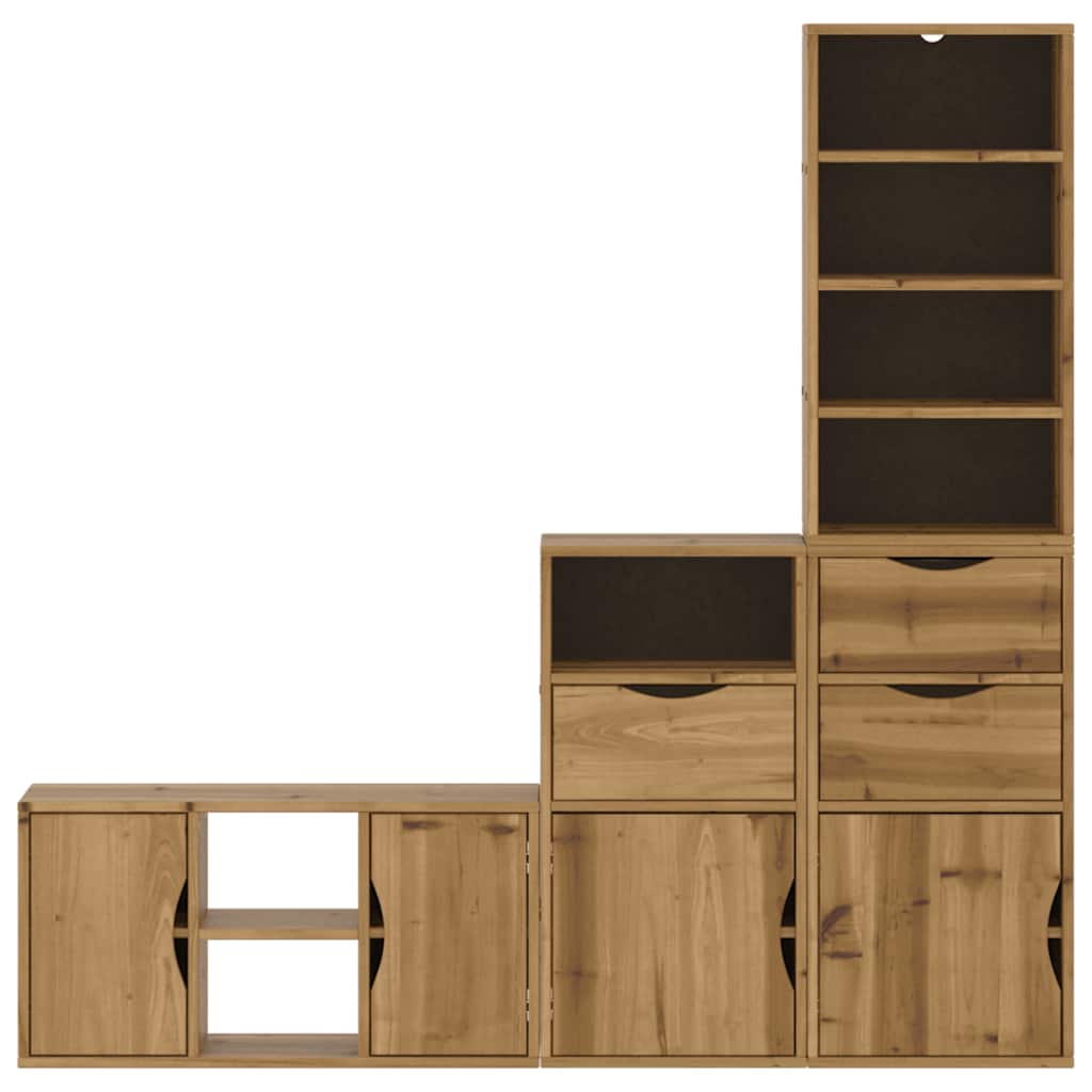 Meubles TV 4 pcs avec rangement ODDA bois de pin massif