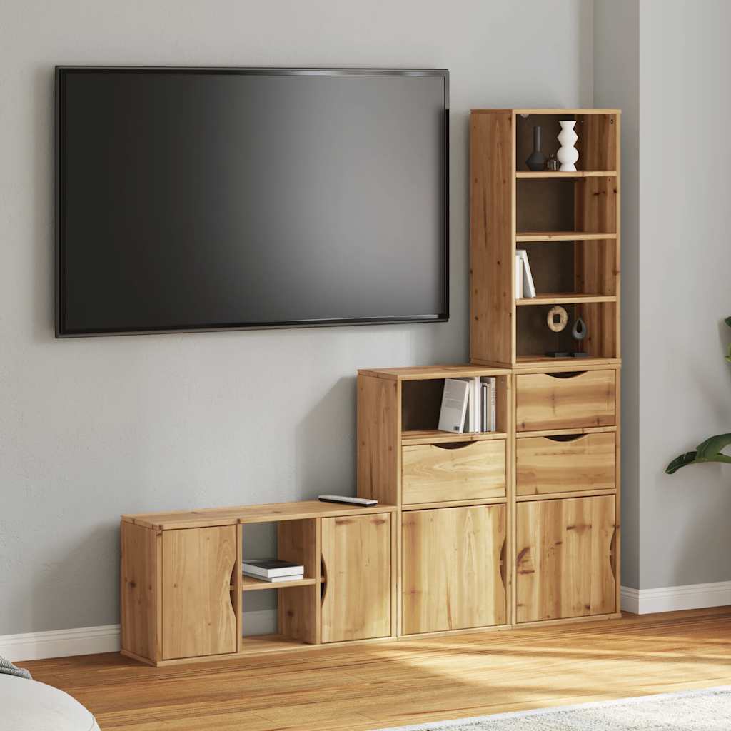 Meubles TV 4 pcs avec rangement ODDA bois de pin massif - XIOS Store SNC