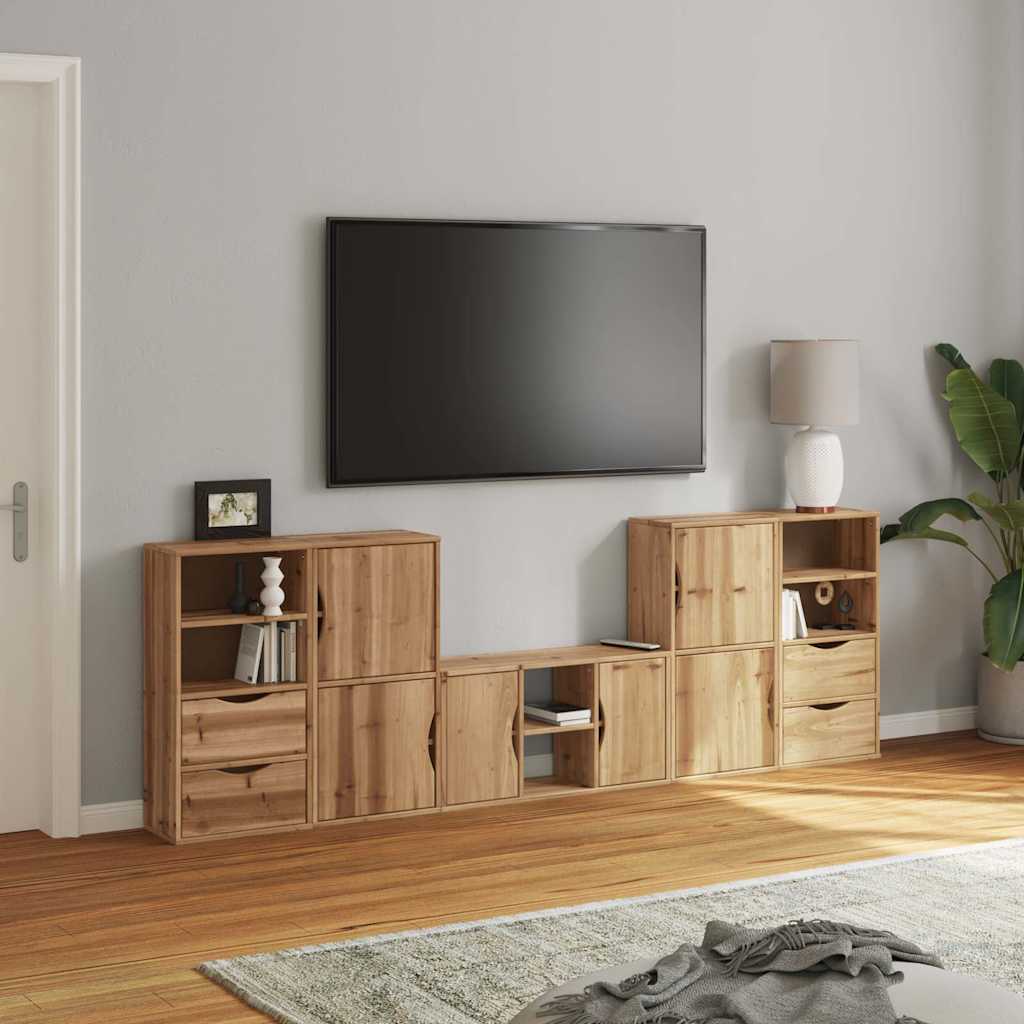 Meubles TV 5 pcs avec rangement ODDA bois de pin massif