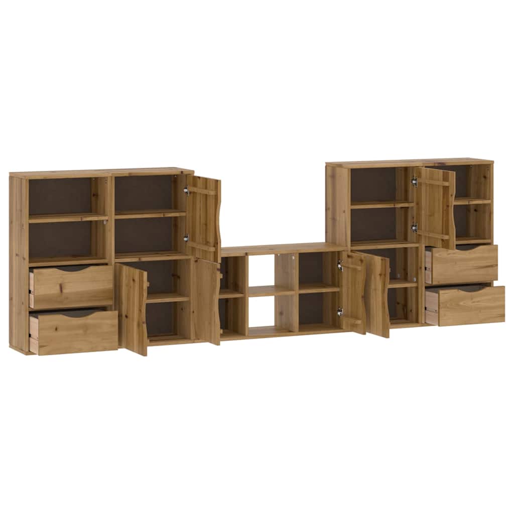 Meubles TV 5 pcs avec rangement ODDA bois de pin massif