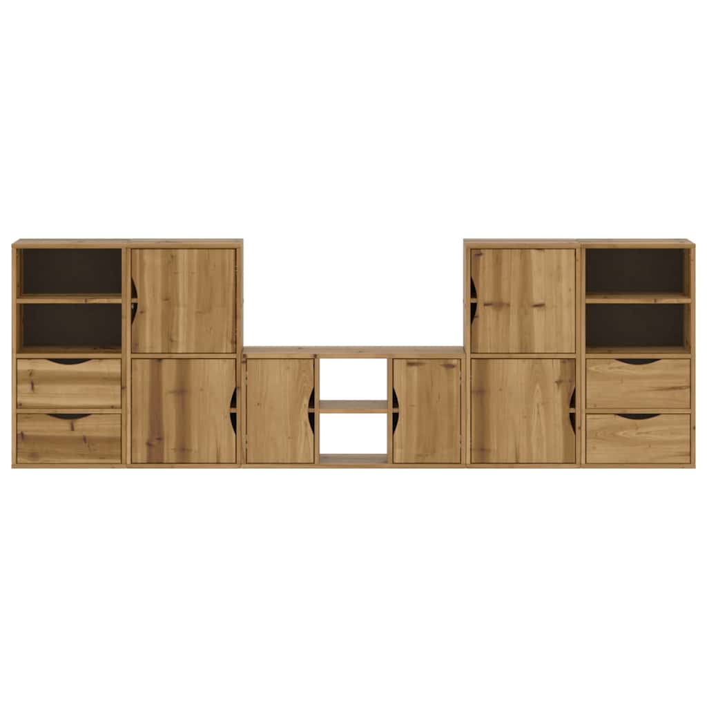 Meubles TV 5 pcs avec rangement ODDA bois de pin massif