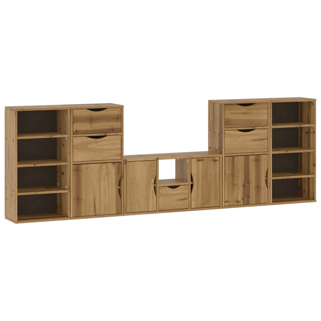 Meubles TV 5 pcs avec rangement ODDA bois de pin massif
