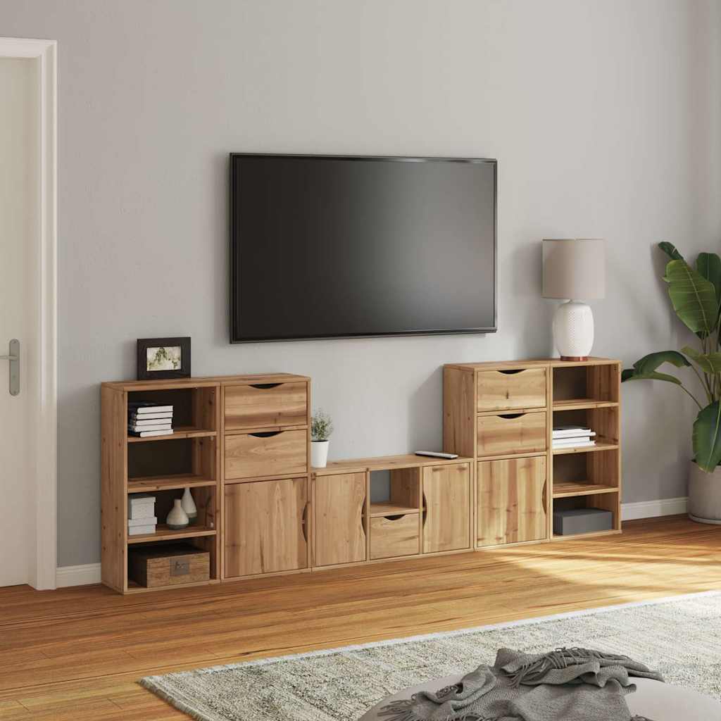 Meubles TV 5 pcs avec rangement ODDA bois de pin massif