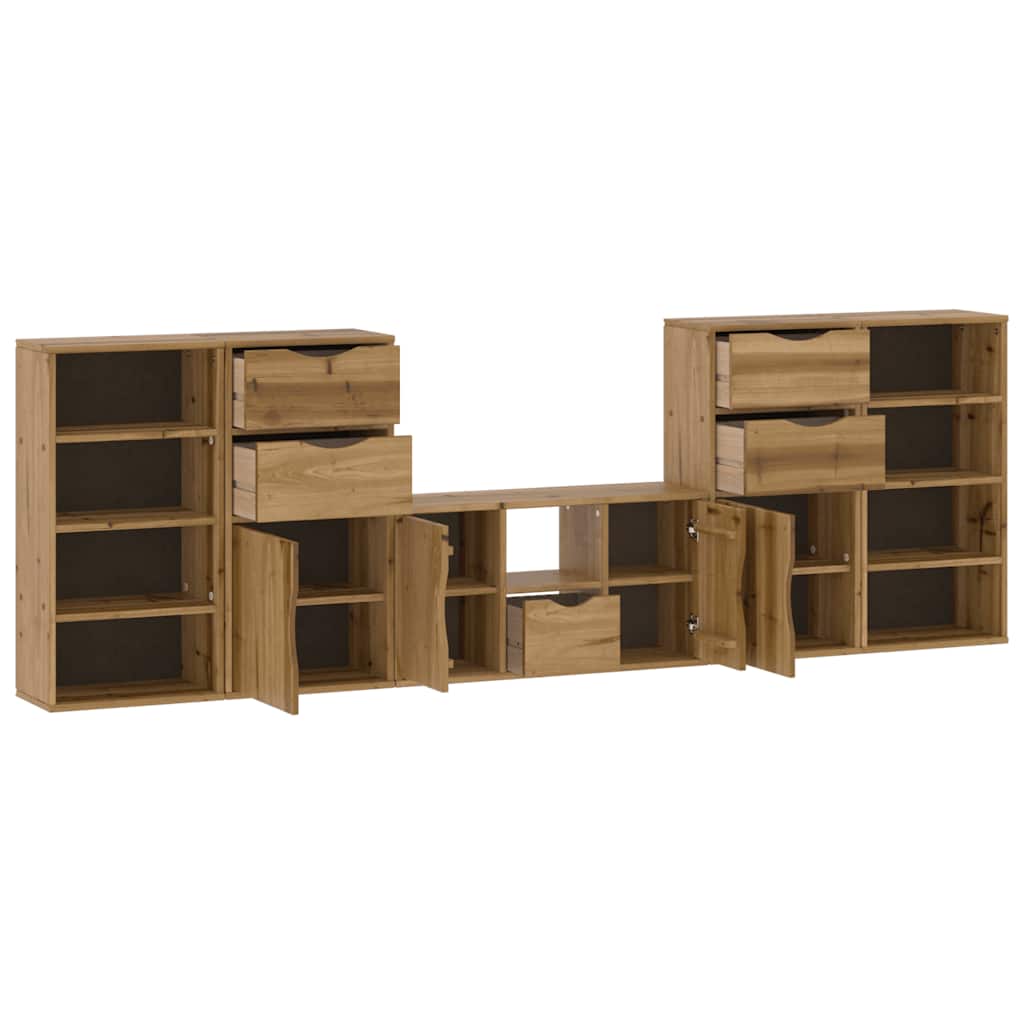 Meubles TV 5 pcs avec rangement ODDA bois de pin massif