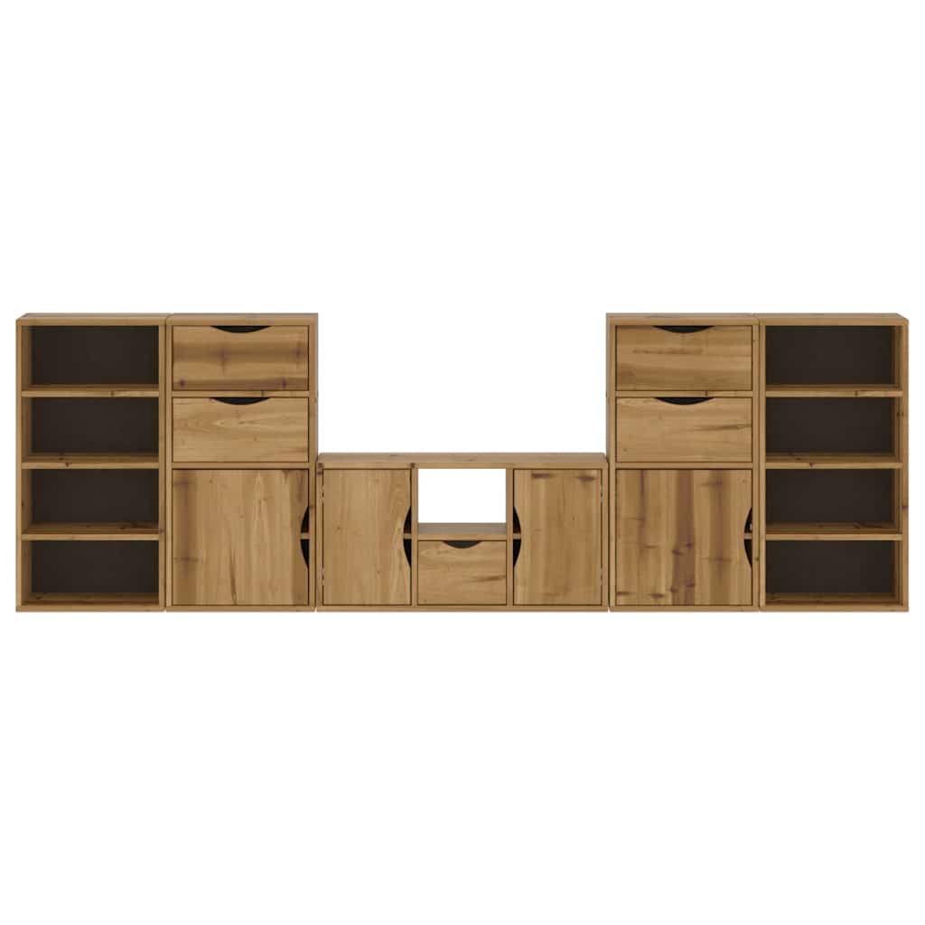 Meubles TV 5 pcs avec rangement ODDA bois de pin massif