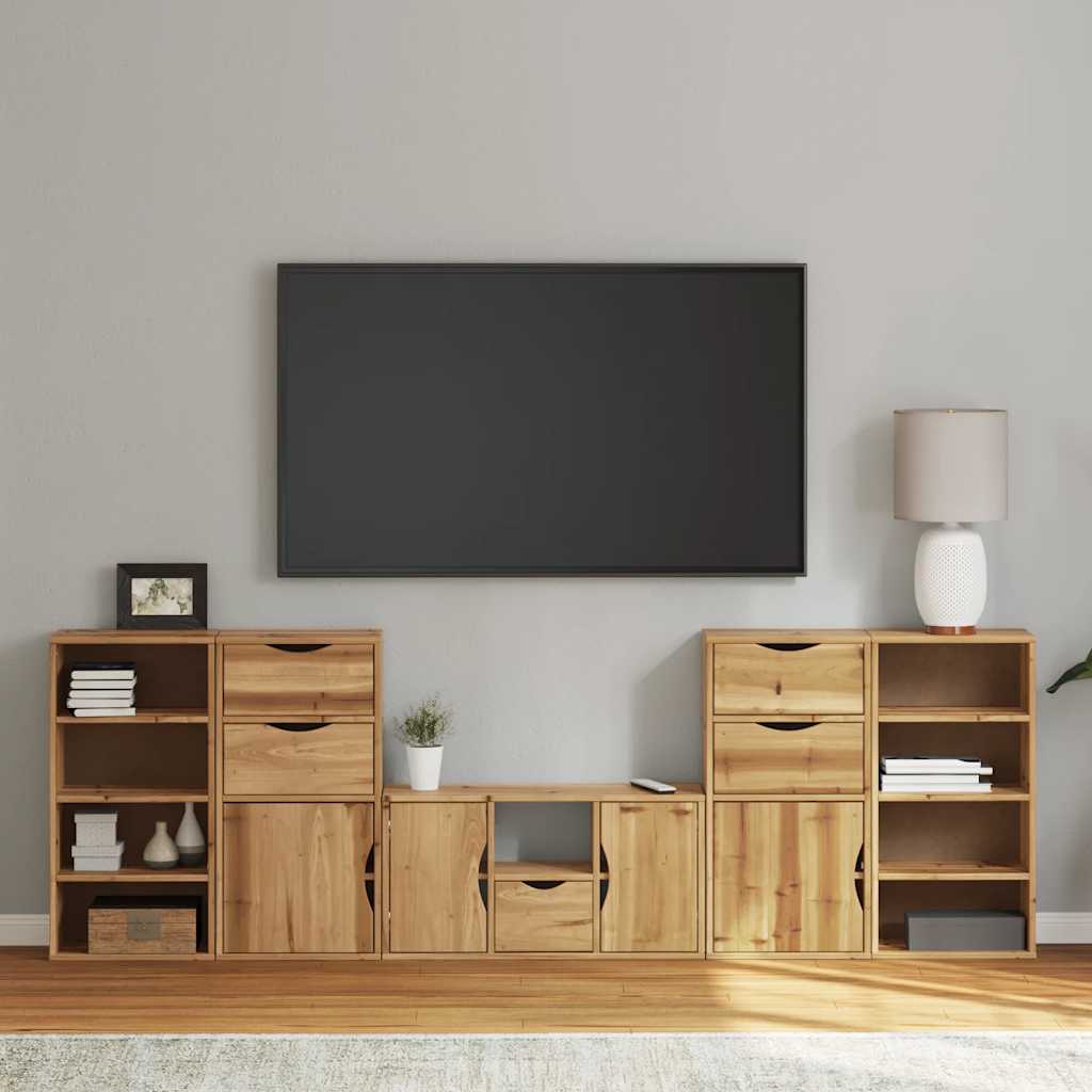 Meubles TV 5 pcs avec rangement ODDA bois de pin massif