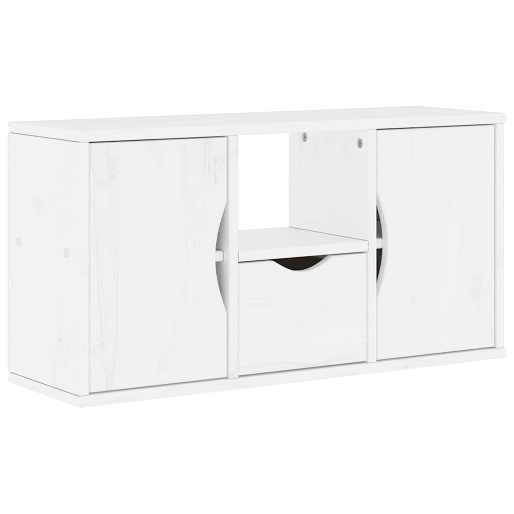 Meubles TV 5 pcs avec rangement ODDA blanc bois de pin massif