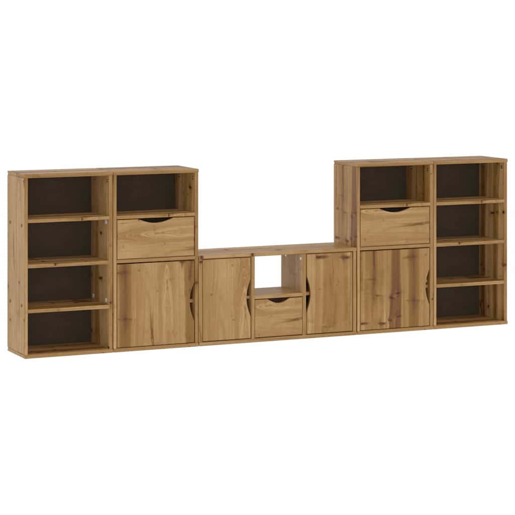 Meubles TV 5 pcs avec rangement ODDA bois de pin massif