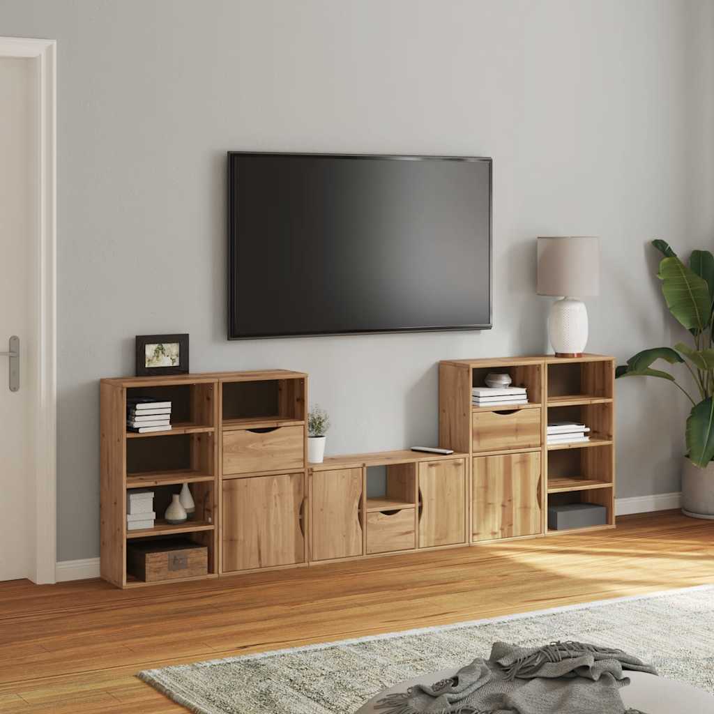 Meubles TV 5 pcs avec rangement ODDA bois de pin massif