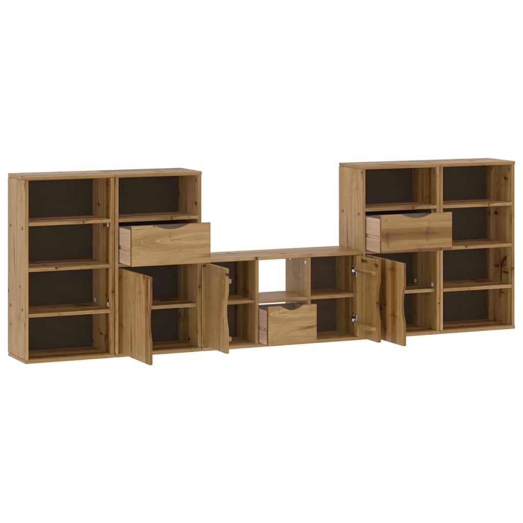 Meubles TV 5 pcs avec rangement ODDA bois de pin massif