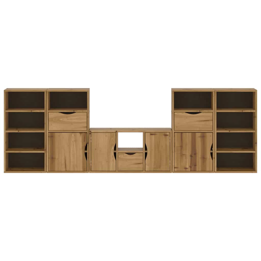 Meubles TV 5 pcs avec rangement ODDA bois de pin massif
