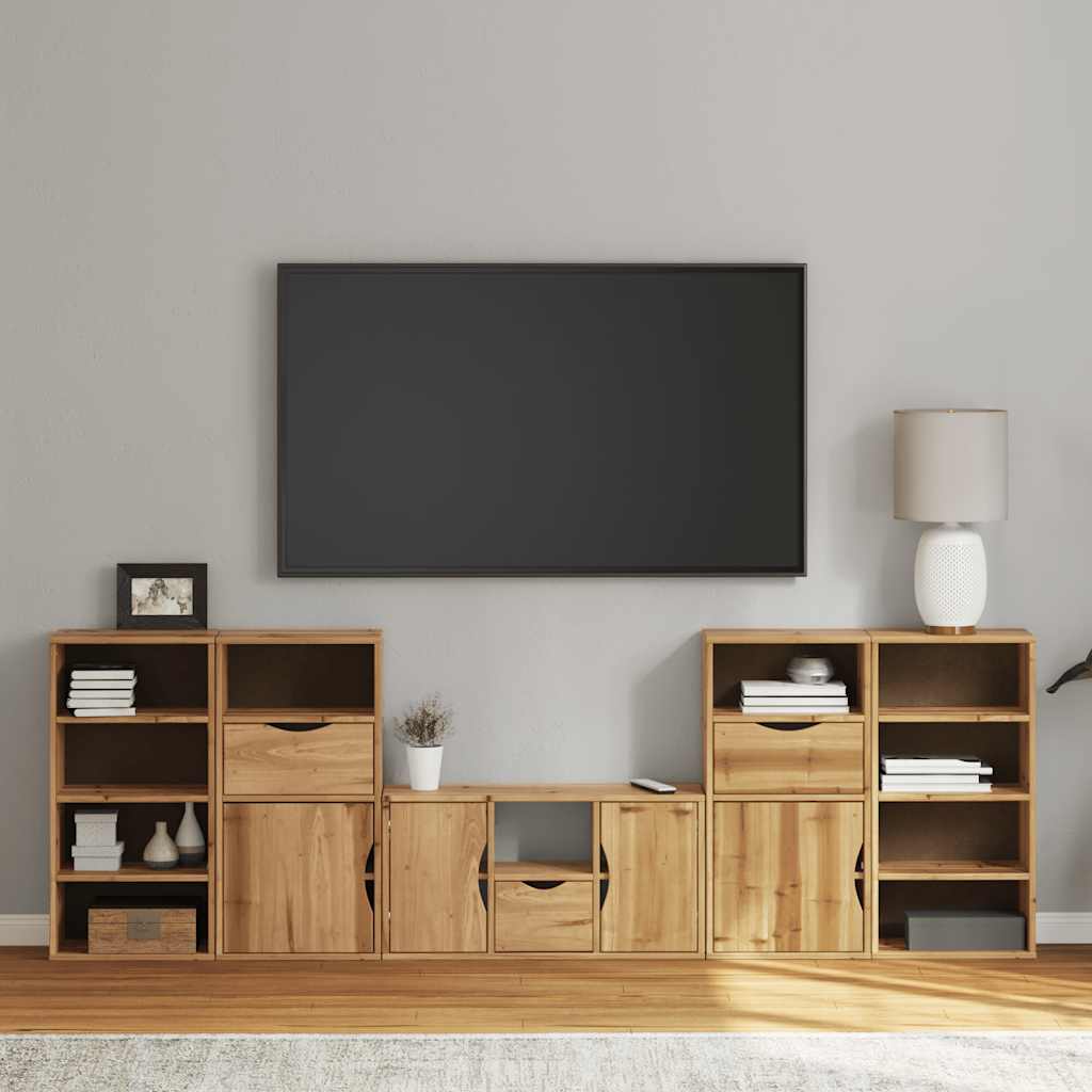 Meubles TV 5 pcs avec rangement ODDA bois de pin massif