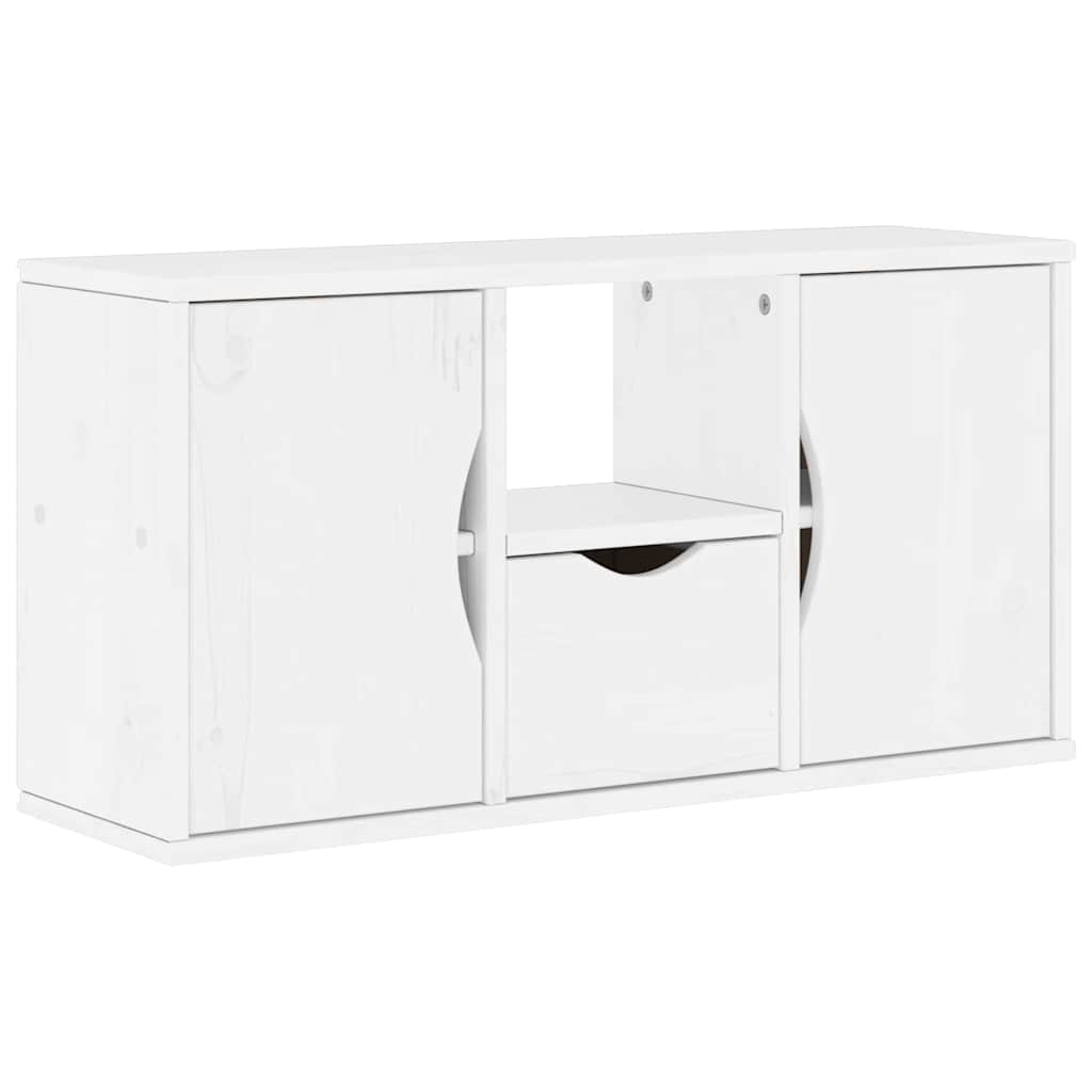 Meubles TV 4 pcs avec rangement ODDA blanc bois de pin massif