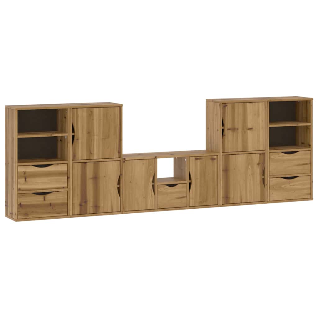 Meubles TV 5 pcs avec rangement ODDA bois de pin massif - XIOS