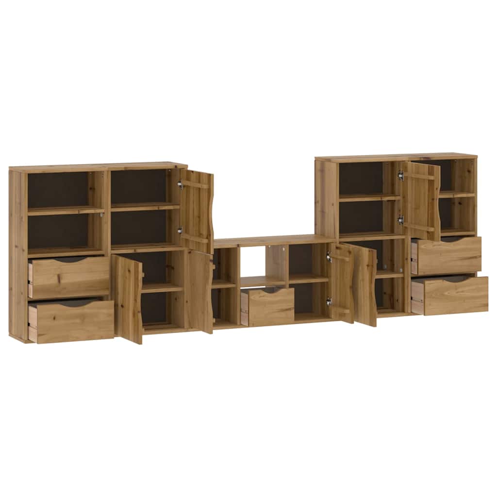 Meubles TV 5 pcs avec rangement ODDA bois de pin massif