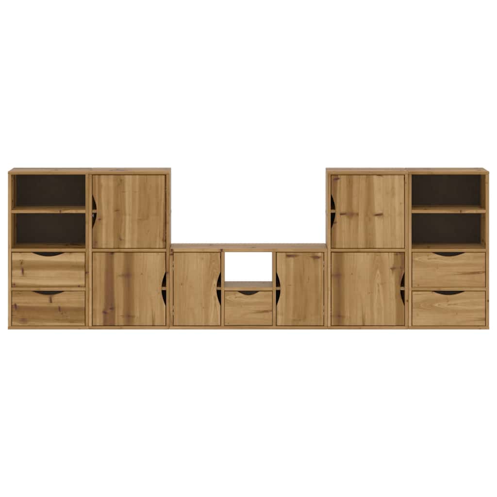 Meubles TV 5 pcs avec rangement ODDA bois de pin massif