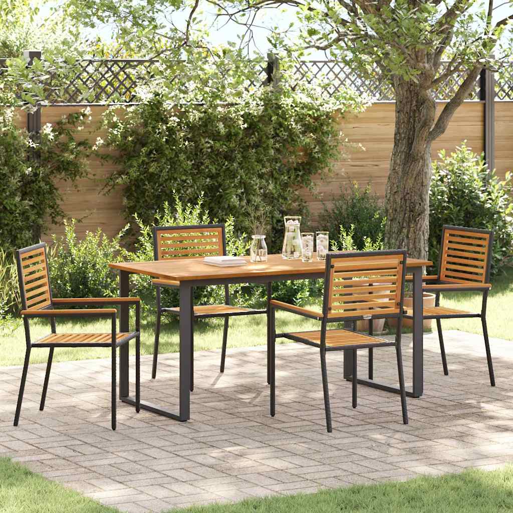 Ensemble de salle à manger pour jardin 5 pcs Noir - XIOS