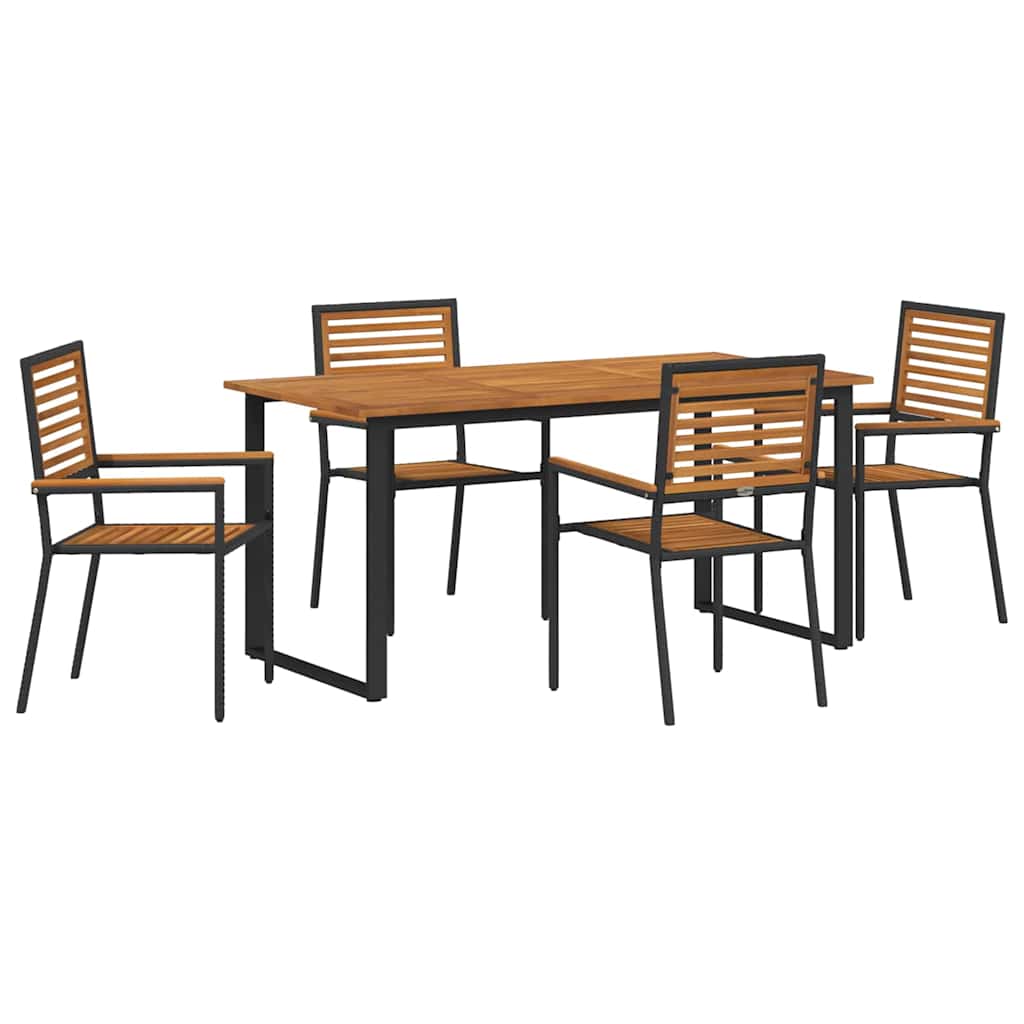 Ensemble de salle à manger pour jardin 5 pcs Noir - XIOS