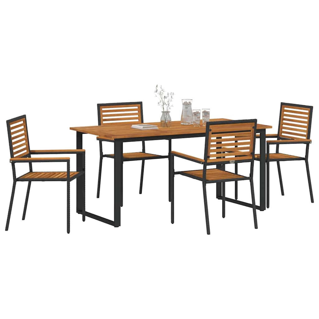 Ensemble de salle à manger pour jardin 5 pcs Noir - XIOS