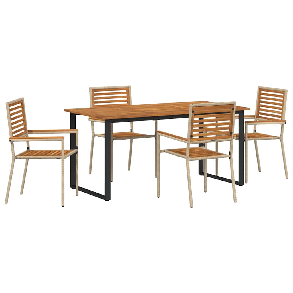 Ensemble de salle à manger pour jardin 5 pcs Beige - XIOS