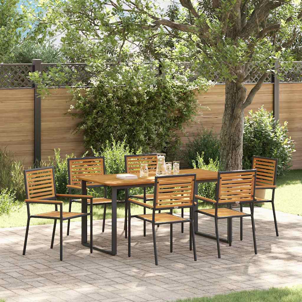 Ensemble de salle à manger pour jardin 7 pcs Noir - XIOS
