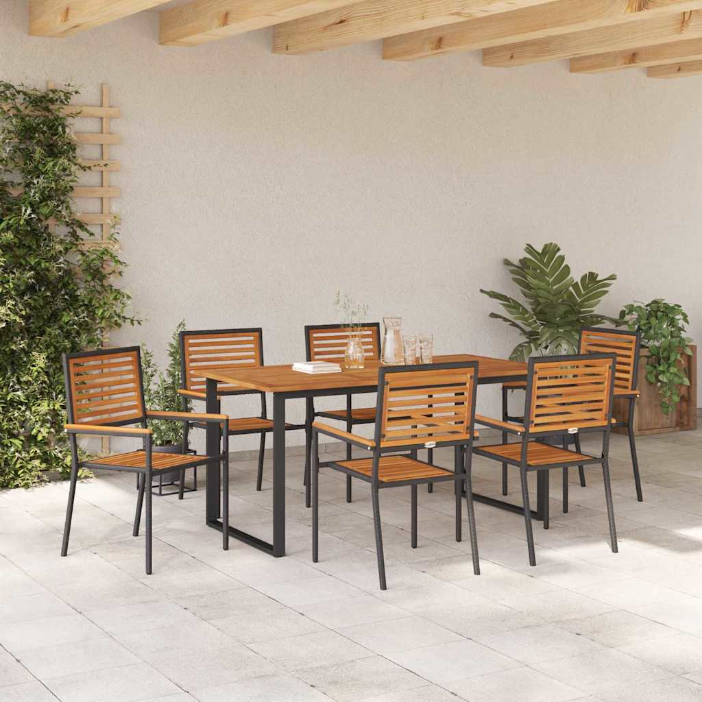 Ensemble de salle à manger pour jardin 7 pcs Noir - XIOS