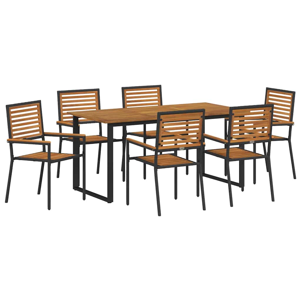 Ensemble de salle à manger pour jardin 7 pcs Noir - XIOS