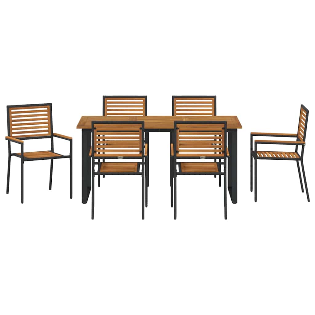 Ensemble de salle à manger pour jardin 7 pcs Noir - XIOS