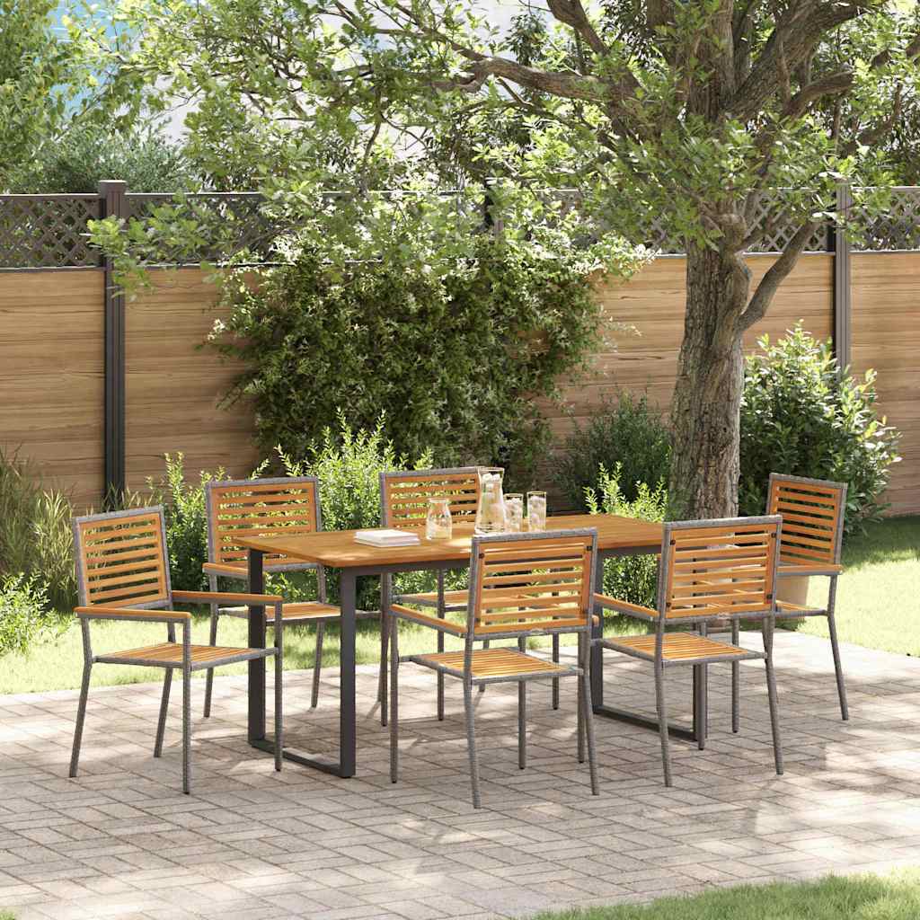 Ensemble de salle à manger pour jardin 7 pcs Gris - XIOS