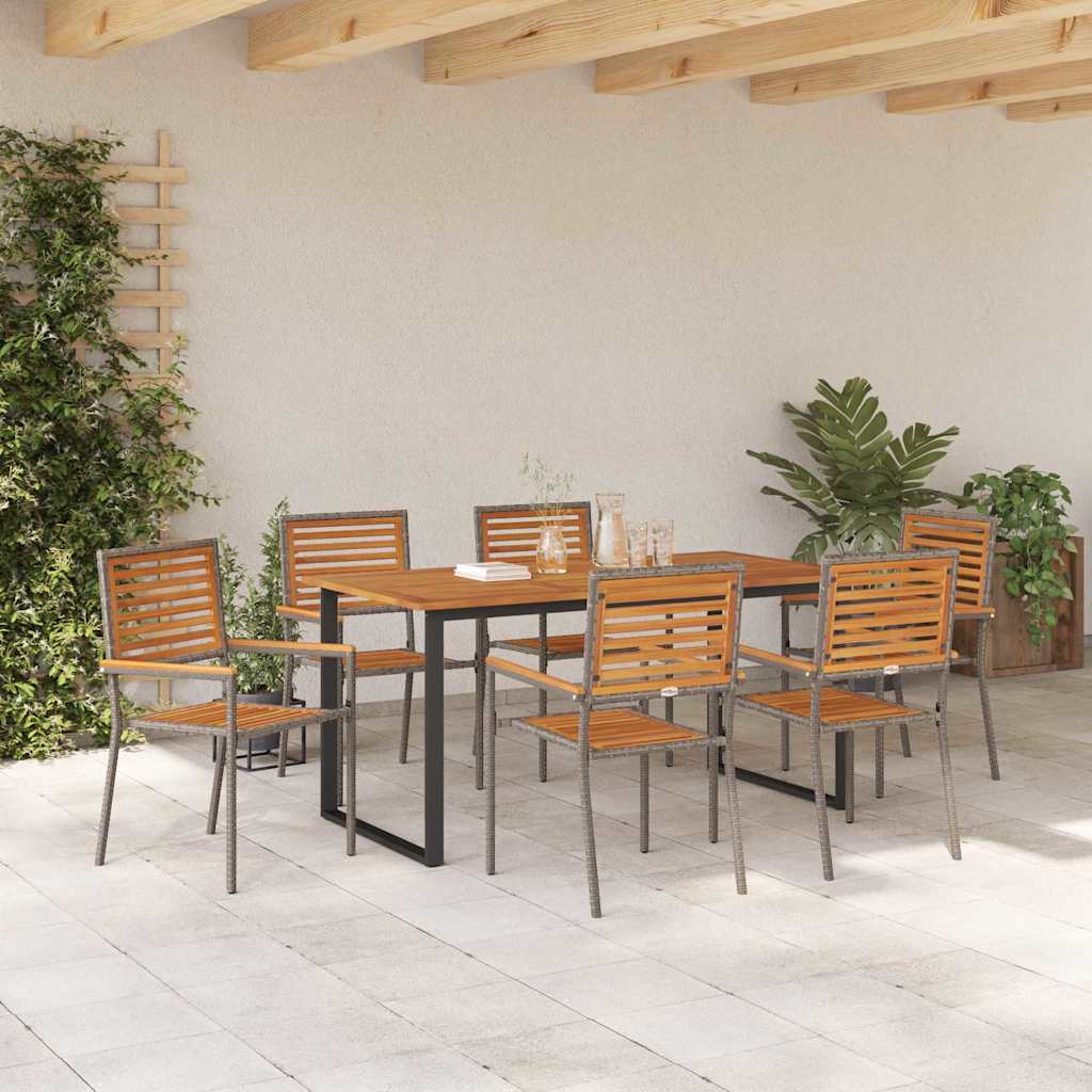Ensemble de salle à manger pour jardin 7 pcs Gris - XIOS